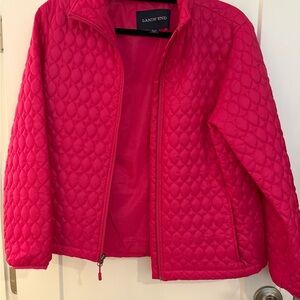Lands' End Fuchsia Quilted Outerwear